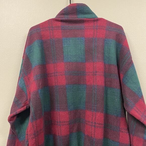 Vintage 90s Jerzees 1/4 Zip Sweatshirt Size XL Plaid Arab Emirates - Picture 7 of 7